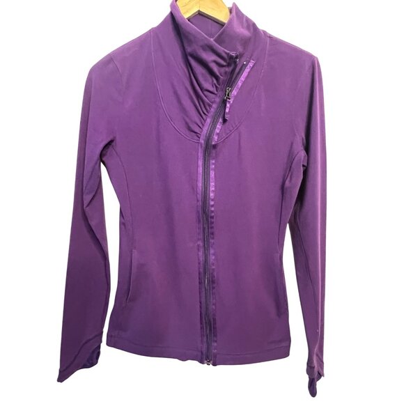 New Balance Tops - New Balance Purple Womens Medium Zip-Up Jacket With Asymmetrical Collar